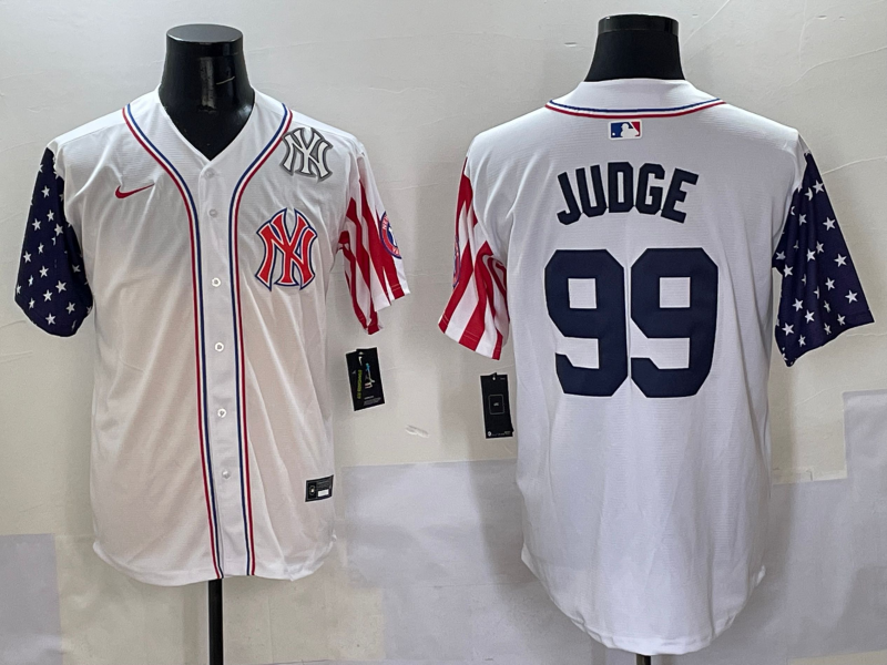 Men 2025 MLB New York Yankees 99 Judge white jersey style 18